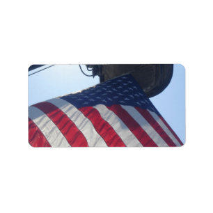 Étiquette Tour d'antenne de drapeau américain de camion de