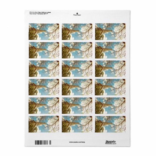 Étiquette Tour Eiffel (Feuille entière)