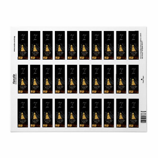 Étiquette Tour Eiffel Mariage français (Feuille entière)