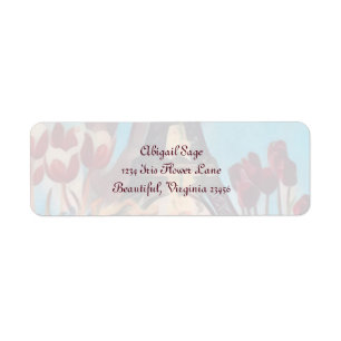 Étiquette Tour Eiffel, Paris Iris, Tulipes Fleurs Adresse