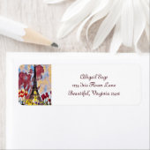 Étiquette Tour Eiffel, Paris Iris, Tulipes Fleurs de Printem (En situation)