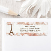 Étiquette Tour Eiffel personnalisée Blanc, marbre or Rose (En situation)