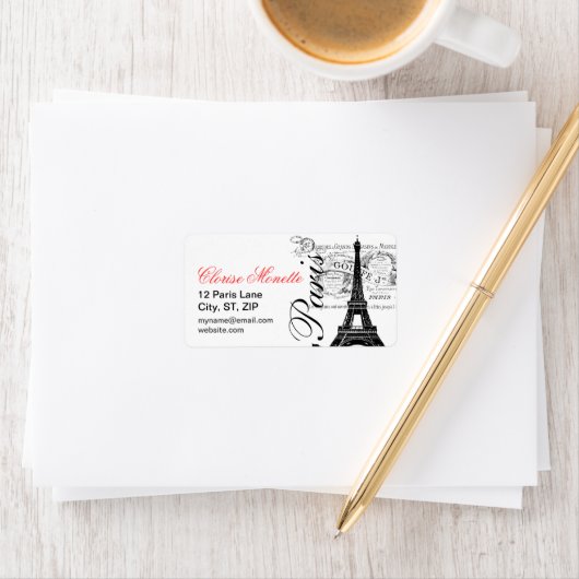 Étiquette Tour Eiffel vintage (En situation)