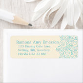 Étiquette Tourbillon de mer crème mince mariage de retour ré (En situation)