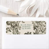 Étiquette tourbillons élégants Vintage lys fleuri mariage de (En situation)