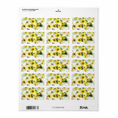 Étiquette Tournesol à l'aquarelle 7 (Feuille entière)