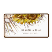 Étiquette Tournesol de moutarde rustique (Devant)