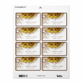 Étiquette Tournesol de moutarde rustique (Feuille entière)