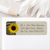 Étiquette Tournesol des bois et Burlap (En situation)