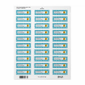 Étiquette Tournesol D'Été En vichy Nom (Feuille entière)