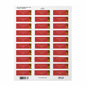 Étiquette Tournesol Été Or Rouge Mariage (Feuille entière)