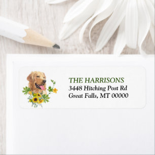 Étiquette Tournesol Eucalyptus Chien Retriever Doré