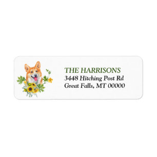 Étiquette Tournesol Eucalyptus Pembroke Welsh Corgi Chien