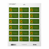 Étiquette Tournesol jaune (Feuille entière)