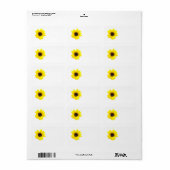 Étiquette Tournesol jaune (Feuille entière)