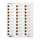 Étiquette Tournesol moderne Bourgogne Rose Aquarelle Florale (Feuille entière)