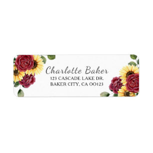 Étiquette Tournesol moderne et florale Rose