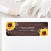 Étiquette Tournesol Rustique Bourgogne Rose Bois (En situation)