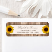 Étiquette Tournesol rustique et Mariage de bois Brown (En situation)