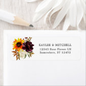 Étiquette Tournesol Rustique Purple 3 Floral Adresse de reto (En situation)