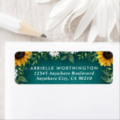 Étiquette Tournesol turquoise Pays Daisy rustique Mariage (En situation)