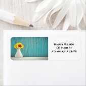 Étiquette Tournesols dans un vase (En situation)