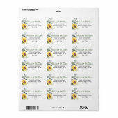 Étiquette Tournesols Élégants Eucalyptus Feuillage Adresse (Feuille entière)