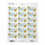 Étiquette Tournesols, Faire-part de mariage (Feuille entière)