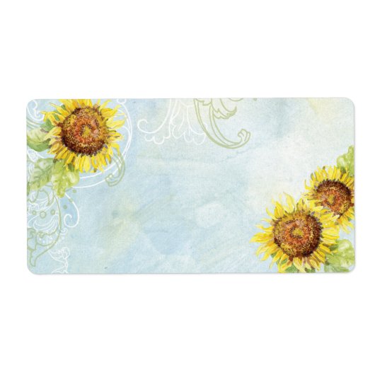 Étiquette Tournesols, Faire-part de mariage (Devant)