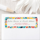 Étiquette Tournesols Jaune Bleu Naturel Aquarelle Mariage (En situation)