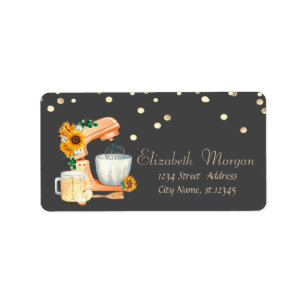 Étiquette Tournesols mélangeur Confettis feuille d'or