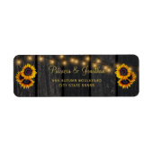 Étiquette Tournesols rustiques grange bois mariage adresse d (Devant)