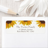 Étiquette Tournesols rustiques Points dorés Adresse de retou (En situation)