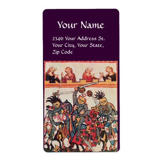 ÉTIQUETTE TOURNOI MÉDIÉVAL, COMBATTRE DES CHEVALIERS ET DES (Devant)