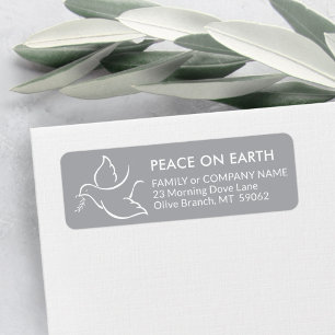 Étiquette Tout Texte Peace Bird Grey Holiday Adresse de reto