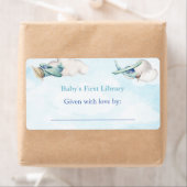 Étiquette Toy Plane Nuages Sky Travel Adventure Baby shower (En situation)