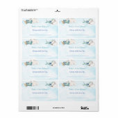 Étiquette Toy Plane Nuages Sky Travel Adventure Baby shower (Feuille entière)