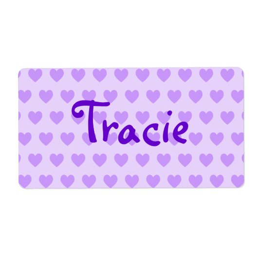 Étiquette Tracie en violet (Devant)