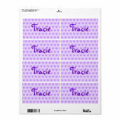Étiquette Tracie en violet (Feuille entière)
