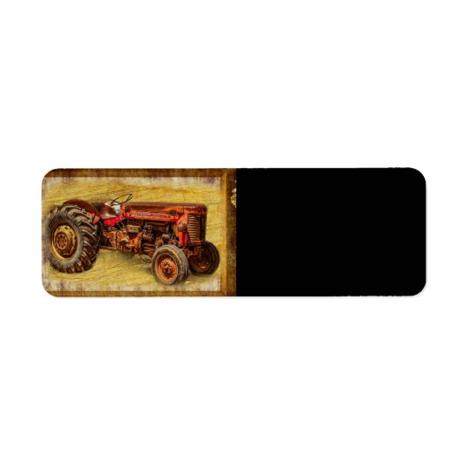 Étiquette Tracteur rouge antique (Devant)