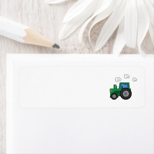 Étiquette Tracteur vert (En situation)