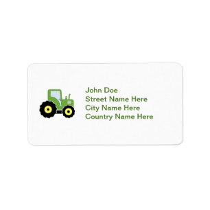 Étiquette Tracteur vert de jouet