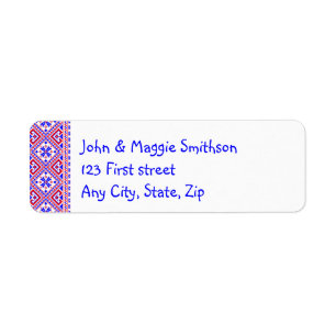 Étiquette Tradition de la frontière des broderies ethniques