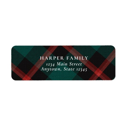 Étiquette Tradition rouge vert en plaid (Devant)