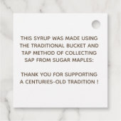 Étiquette traditionnel au sirop d'érable avec feui (Dos)