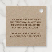 Étiquette traditionnel sirop d'érable Balise Kraft (Dos)