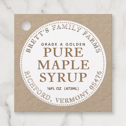 Étiquette traditionnel sirop d'érable Balise Kraft (Devant)