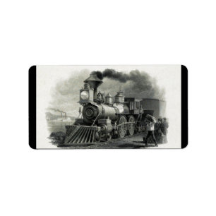 Étiquette Train à vapeur vintage