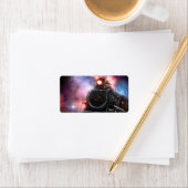 Étiquette Train de fret flamboyant (En situation)