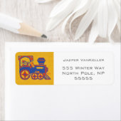 Étiquette Train père Noël (En situation)